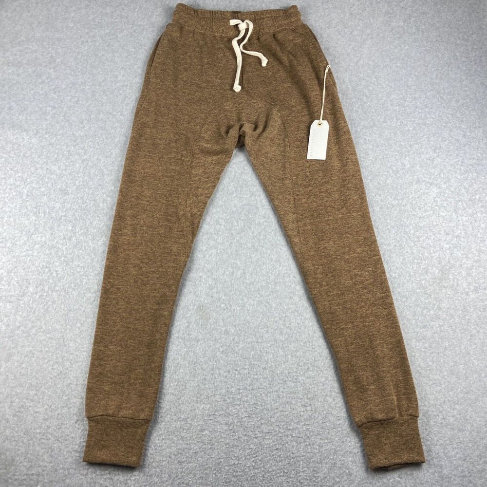 A Fine Line Jogger Pants Womens 24x31 Brown Elastic Waist Drawstring Lounge New